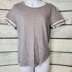 Fitz + Eddi Distressed Gray Tee Women’s Size L